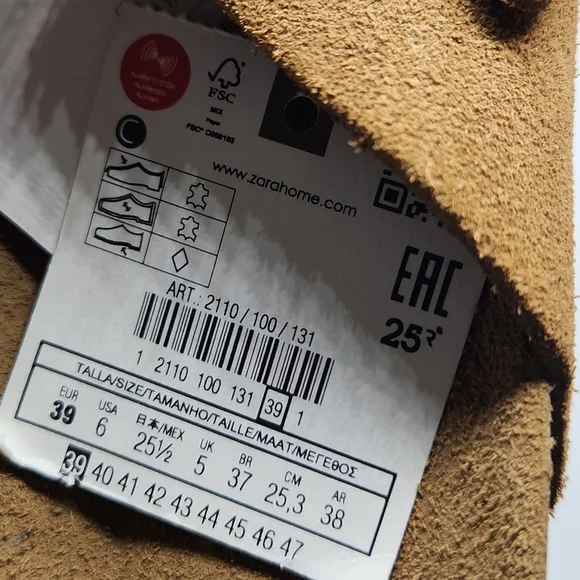 [SOLD]NWT Zara Size Women US 8 / EU 39 / Men 6 Suede Clogs 2110/100 - Picture 7 of 7